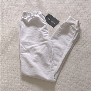 PrettyLittleThing White Skinny Joggers Size 1